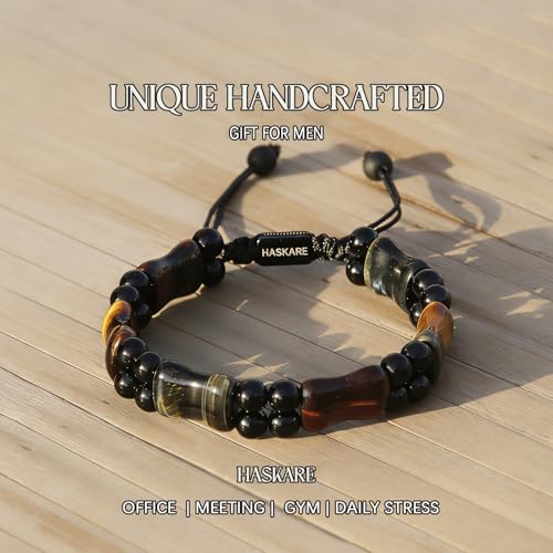 Pulsera para hombre con cristales de ojo de tigre natural miniatura 4