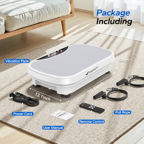 Image of MERACH Vibration Plate Exercise Machine, Vibration Plate for Lymphatic Drainage Weight Loss, Vibrating Plate Exercise Machine with Bluetooth and LED Display, Workout Equipment for Women Men Home