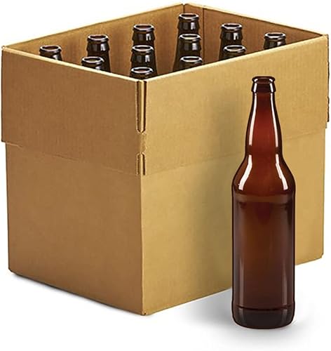 Botellas de cuello largo ámbar con tapa de corona de 22 onzas, caja de 12 por Home Brew Ohio