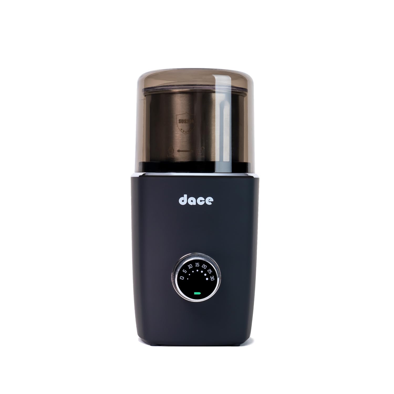 Dace Cordless Dry Coffee and Spice Grinder with Timing Knob and Removable Grinding Bowl | Coffee Spice Grinder (Black)