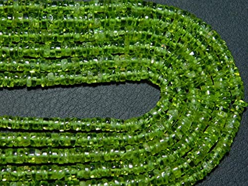 Peridot smooth round heishi le cadeau parfait pour créer un bijou de naissance