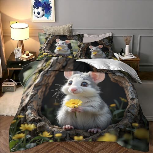 Housse de couette chaton 3D microfibre résistante et douce - 6