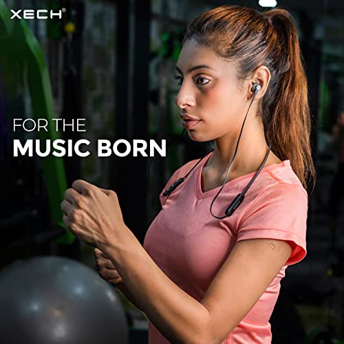 Image of Xech Bluetooth Wireless Earphones with Mic SYNC Neckband with Dual Pairing 7H Playtime Bluetooth 5.0 Max Bass (Black)