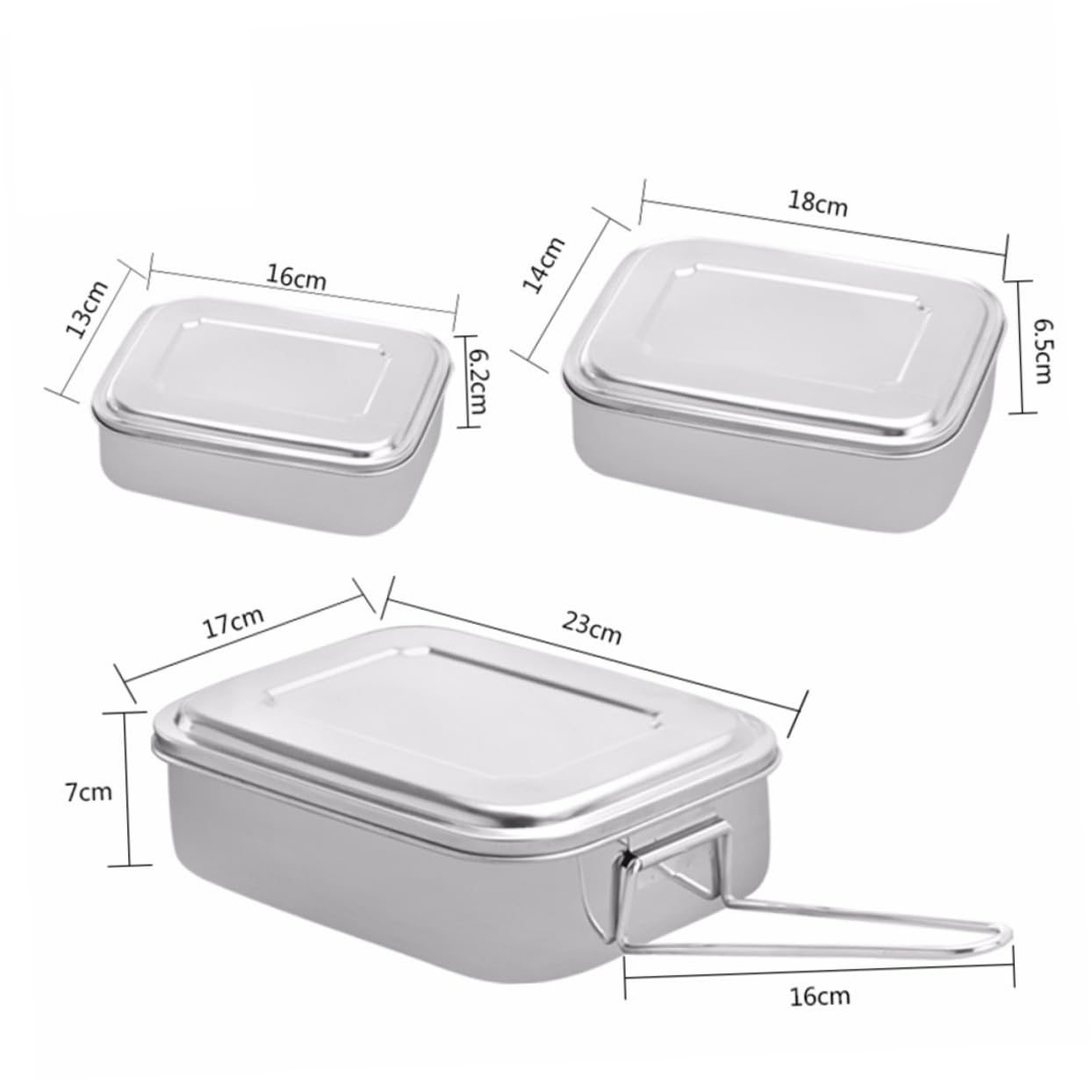 IMIKEYA Boîte à Lunch en Acier Inoxydable à 3 Compartiments Boîtes à Collation Bento Stockage Des Aliments Alimentation Saine Lavable Lave-vaisselle