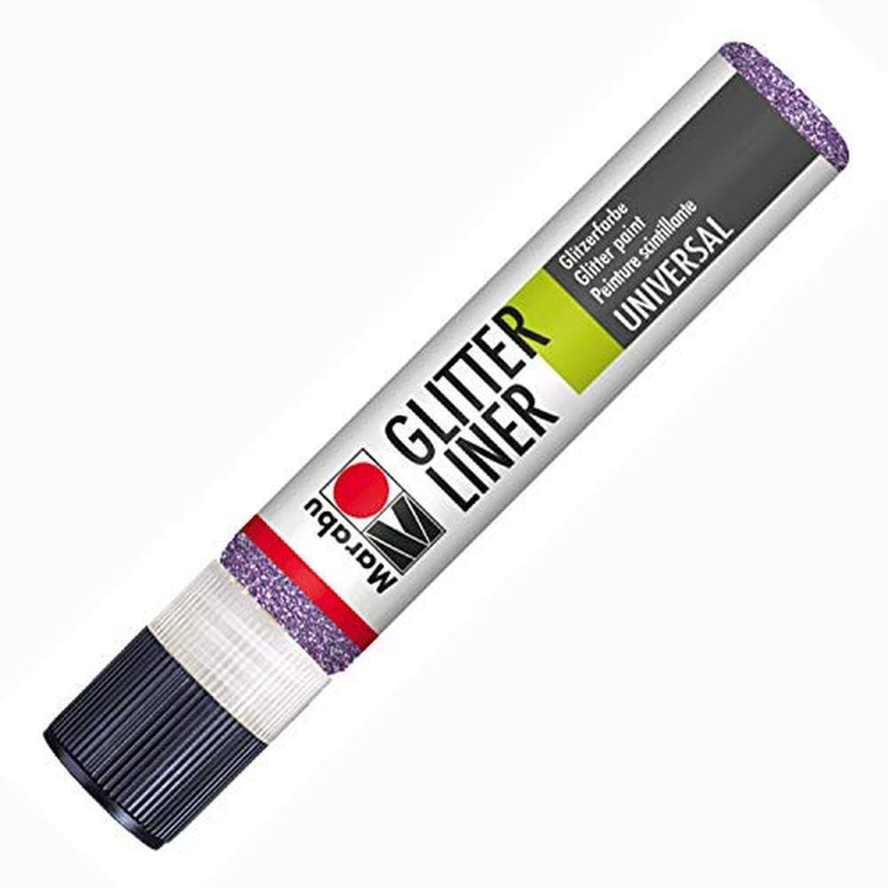 Marabu Liner Glitter Paint 25ml Lavender For Paper Wood Metal Glass Textiles
