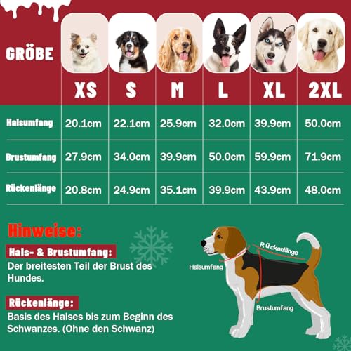 Supet Hundepullover Winter für kleine Grosse Hunde – Weicher gestrickter Hundepulli mit hohem warm, elastisch, Hundemantel für Dackel, Französische Bulldogge, XS-XXL, Weihnachten & Alltag(XS)