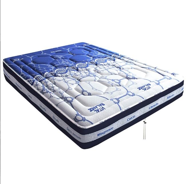 Vida10 Topper Vital Balance Gold 75x190 cm – Sobrecolchón Viscoelástico 5 cm con 16 Minerales, Memory Foam, Núcleo 3D Transpirable, Malla de Cobre Snap, Laterales Envolventes