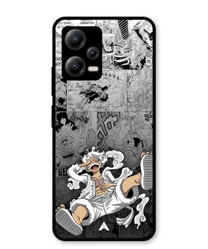 Image of Premium Anime 2 Case for Xiaomi Redmi Note 12 5G (Glossy Finish) Soft-Touch Metal TPU Back Cover, Shockproof, Designer, Aesthetic Mobile Phone Case