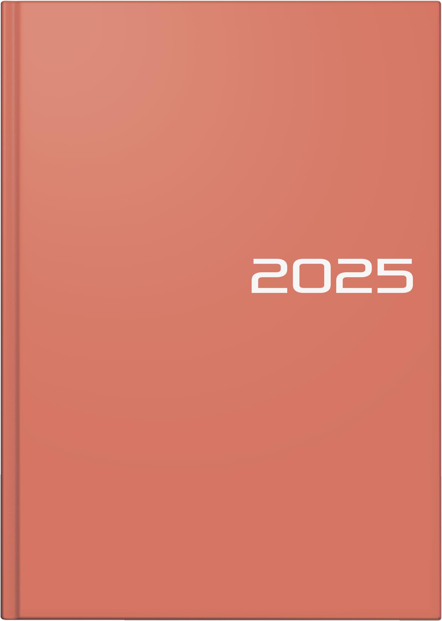 BRUNNEN Book Calendar Model 795 (2025), 1 Page = 1 Day, A5, 352 Pages, Balacron Cover, Coral