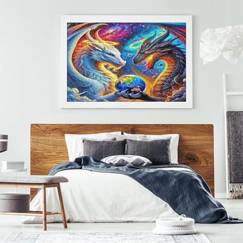 Puzzle de 1000 piezas antiestrés de dragones fantásticos para adultos 7