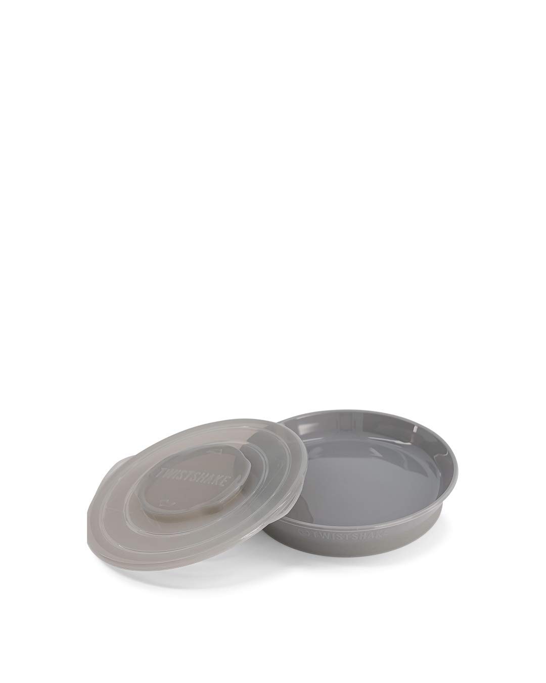 Twistshake | Baby Plate with Airtight Lid | BPA-Free | Food Training Plate | 6 Month+ | Newborn Essentials | Grey