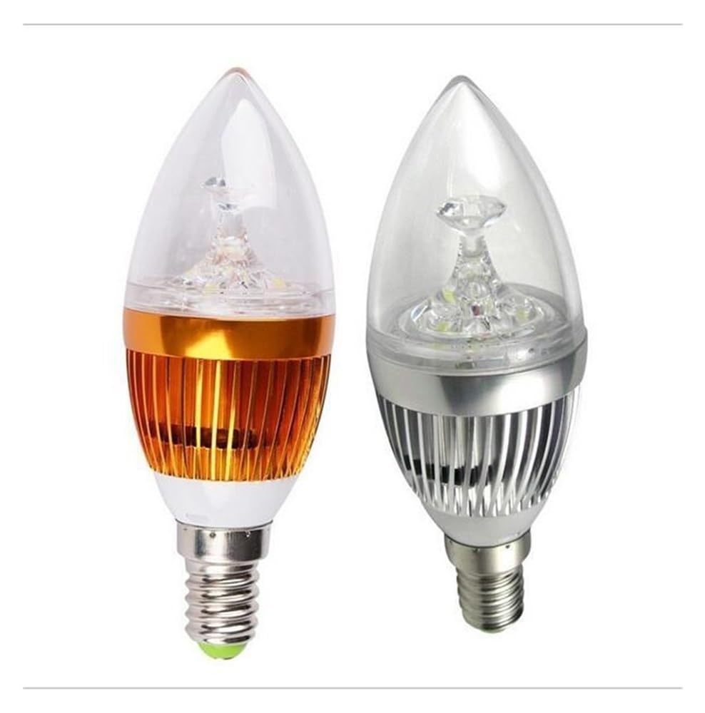 Fengyan Bulbi Domestici 50pcs / lot. AC85-265V 6W E14. Lampadina a candela a vite 3x2w Lampadina a candela a LED for interni caldo super puro bianco ( Colore : Silver shell , Dimensione : Blanc )