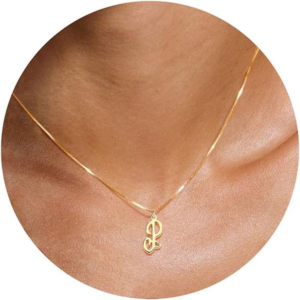Btysun Initial Necklaces for Women, Dainty Gold Initial Necklace 14K Plated Letter Necklaces for Teen s Tiny A-Z Pendant Choker Necklace Name Jewelry