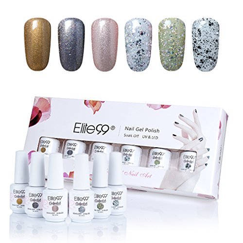 Elite99 Gel Polish Soak Off Gel Nail Lacquer UV LED Nail Art Box Set of 5 8ml C020 Elite99 Gel Polish Soak Off Gel Nail Lacquer UV LED Nail Art Box Set of 5 8ml C020