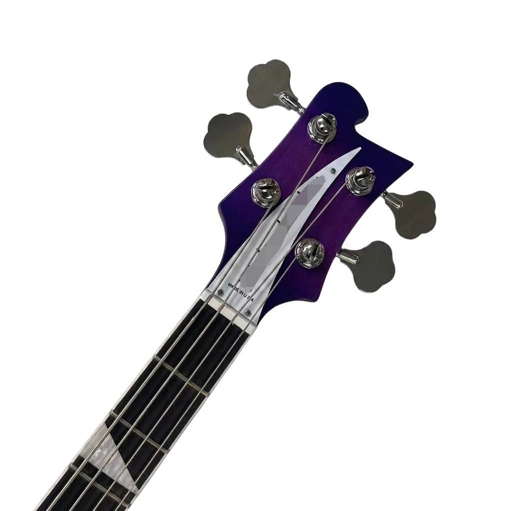 Basso elettrico a corpo solido, stile tributo classico viola con doppi pickup, 4 corde a grandezza naturale for performance sul palco rock (Bajo Eléctrico)