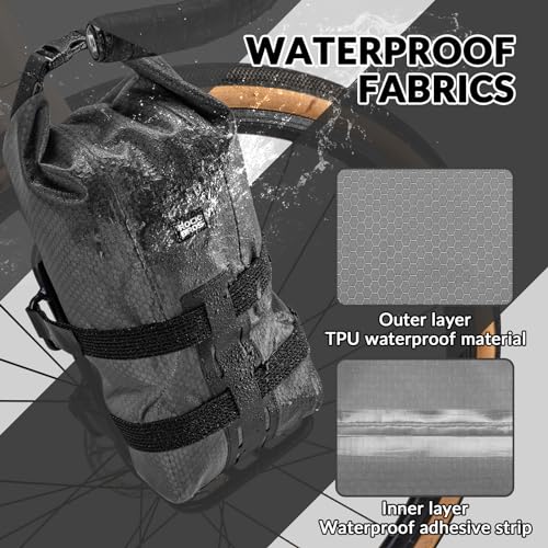 ROCKBROS Gepäckträger für Vordergabel Fahrradtasche Gepäckträgertasche 2,7 L, Wasserdicht für MTB, Rennrad