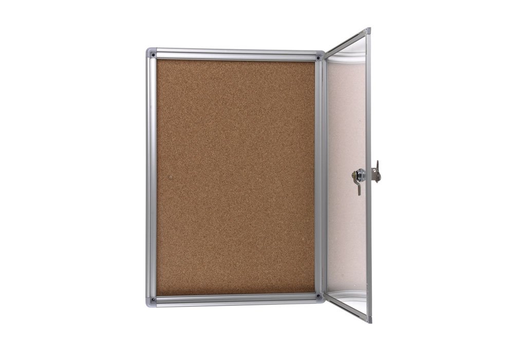 Vitrina corcho cierre 350x500mm tablero de anuncios protegido con llave