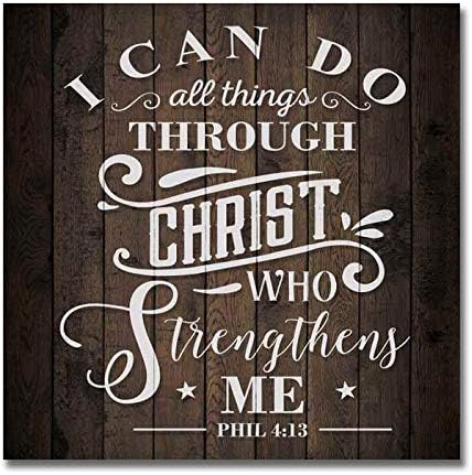 Amazon Com I Can Do All Things Through Christ Sign Wood Decor Rustic Signs Scripture Christian Bible Verse Quote Wall Wooden Decorations Faith Prayer Home Family Room Farmhouse Gift 8 X 8 Art