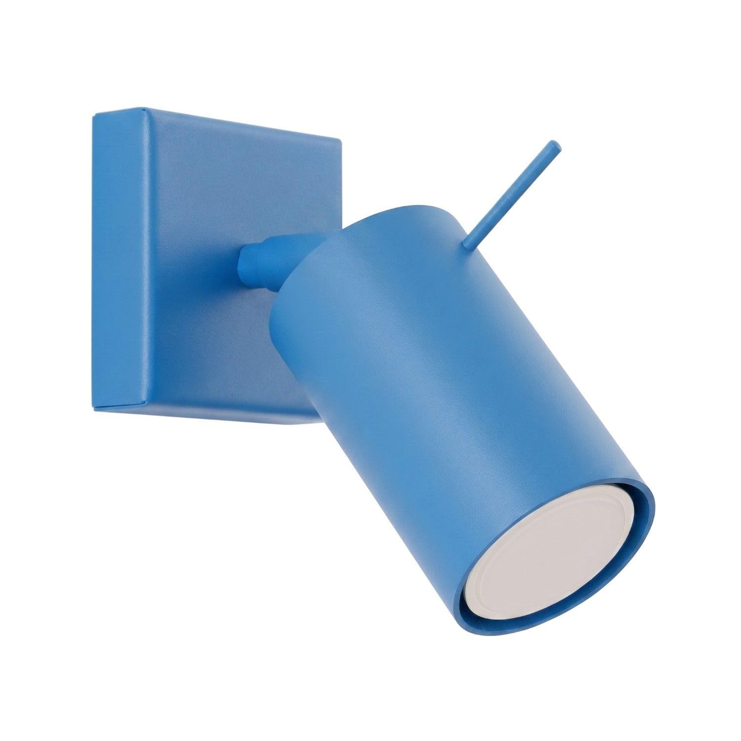 Licht-Erlebnisse Wandspot Stahl Hellblau GU10 verstellbar minimalistisch wohnlich blendarm Wohnzimmer Flur B:8 cm Wandstrahler Leselampe Schlafzimmer