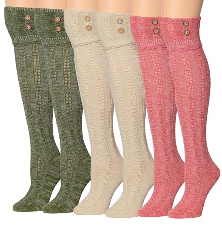 Tipi Toe Women's 3-Pairs Light Colored Rustic...