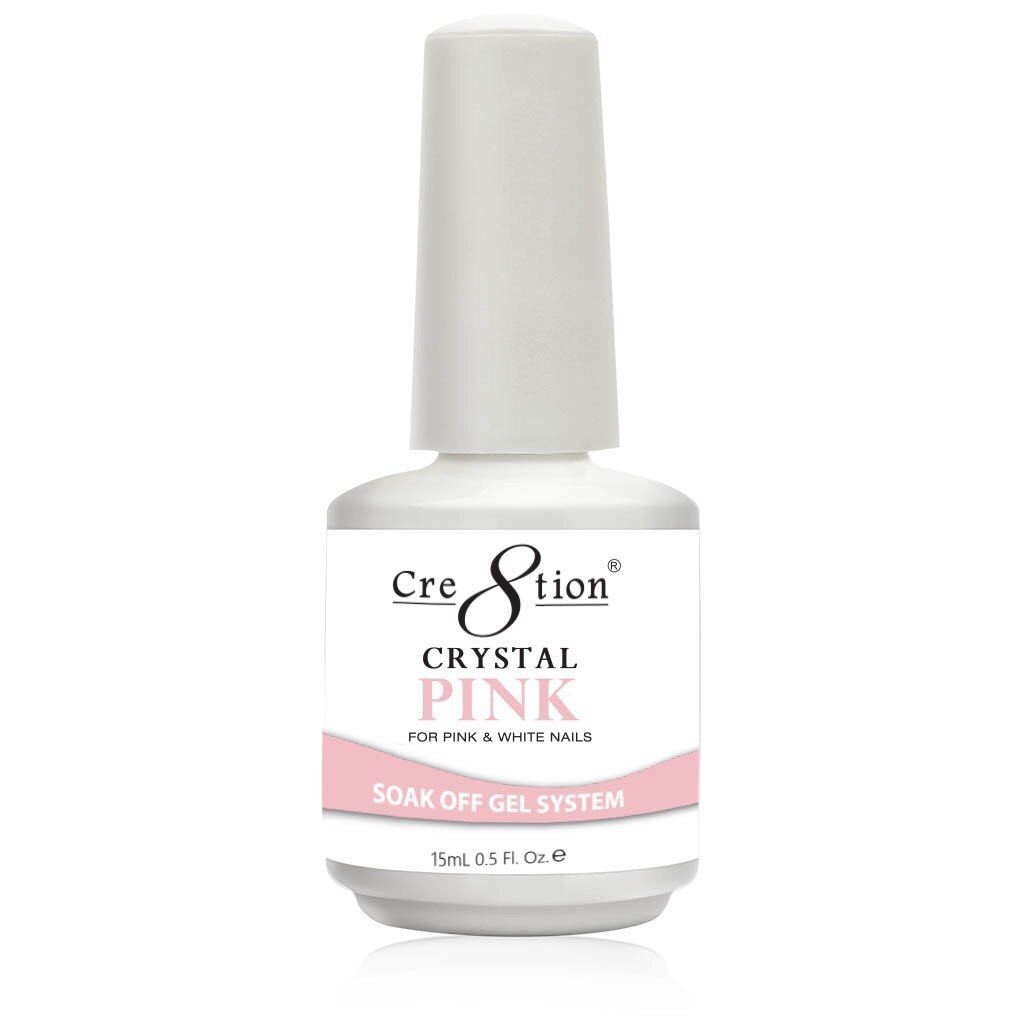 Cre8tion Soak Off Gel System - Crystal Pink (0.5 oz) for Pink & White Nails