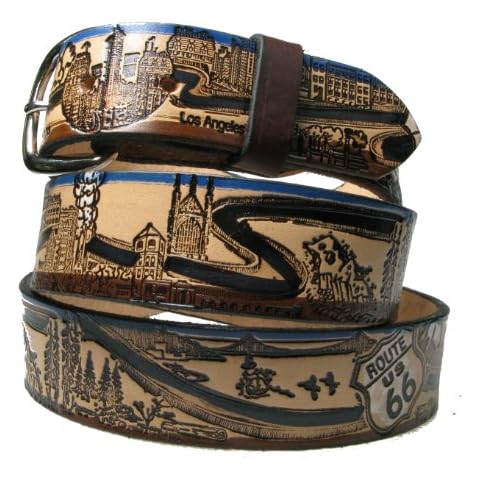 Genuine Real Leather Country and Western American Belt Made in USA Snap On Belt Cover