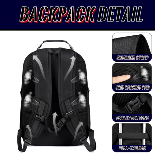 Image of Large Travel Backpack for Men, 17.3 inch Laptop Backpack, Black | 45L Capacity, 180 TSA-Friendly Carry On, Laptop Compartment, Water-Resistant, Sturdy Handle for Work Travel College