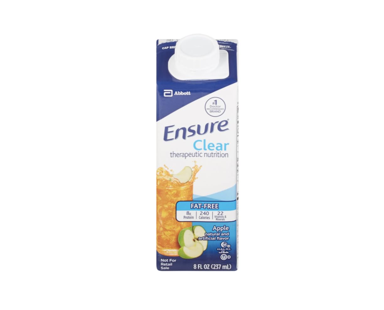 Ensure Clear Apple, 8 Ounce, New Recloseable Carton - Case of 24