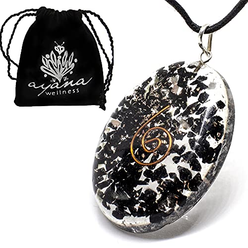 Ayana Piezo Electric Orgonite Necklace With Bionized Black Tourmaline Crystals | Powerful Protective Zodiac Stone - 7 Chakras | Handmade With Ethically Sourced Raw Natural Pure Gemstone #TOP3