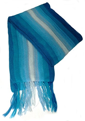 Écharpe laine d'alpaga douce et colorée bleu clair pour l'hiver