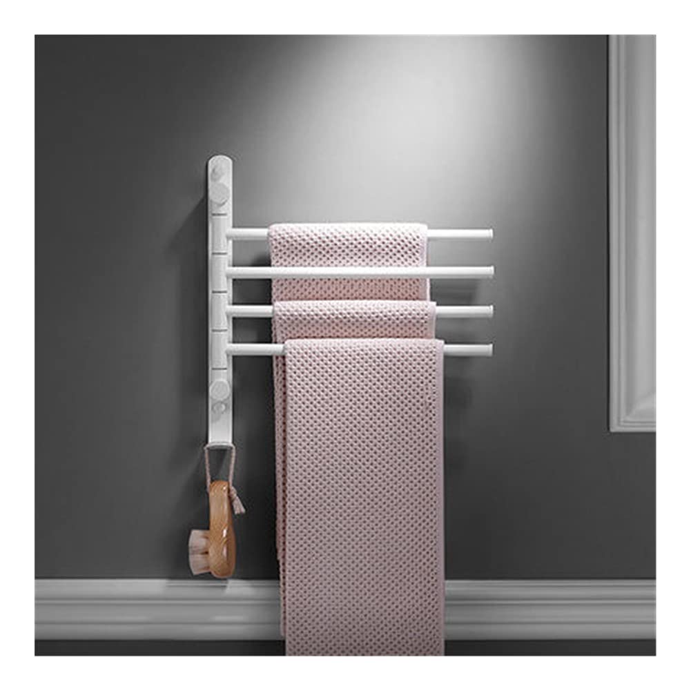 Porte-serviettes mural rotatif 3 barres noir pour petite salle de bain