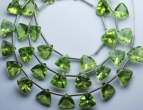Peridot Faceted Cut Stone Trillion : 15 superbes pierres 6mm pour offrir un bijou fait main