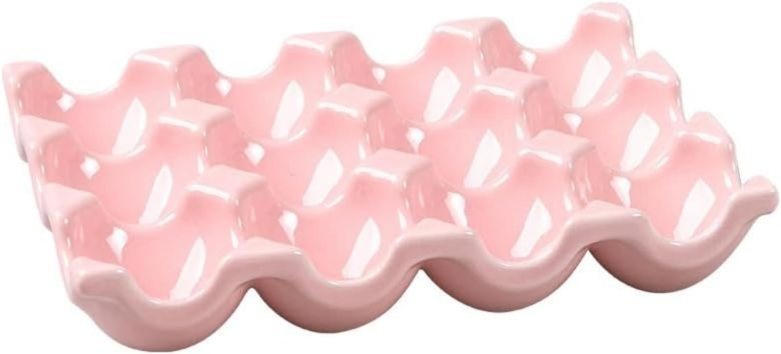 Aiwdeyi Pink Made Of Porcelain, Egg Tray, Non-Slip Egg Box, Egg Tray, Ceramic For Refrigerator, Worktop, Kitchen, Decorative Accessories