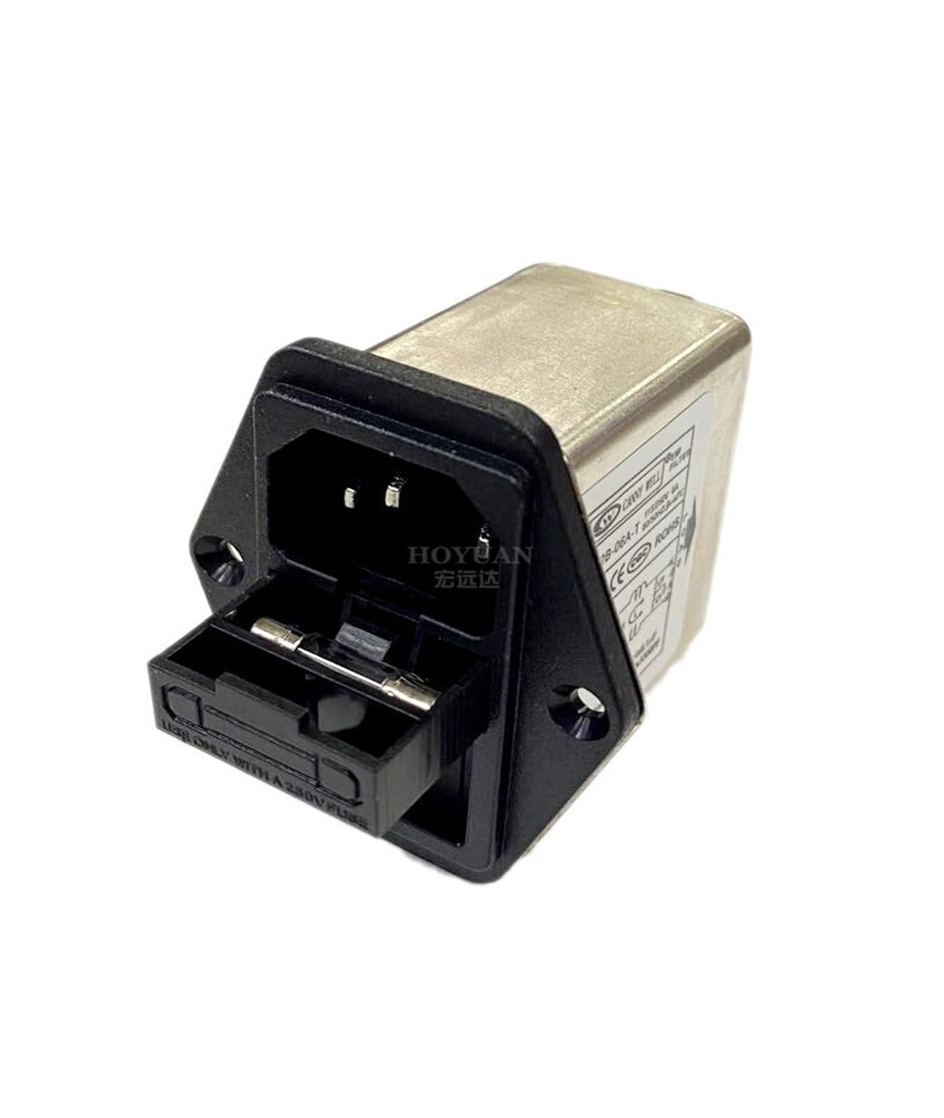 1 Pcs AC Filter Socket with Switching Fuse Power Filter CW2C-10A-T CW2B 06 3(CW2B -06A -T Small Switch Fuse)