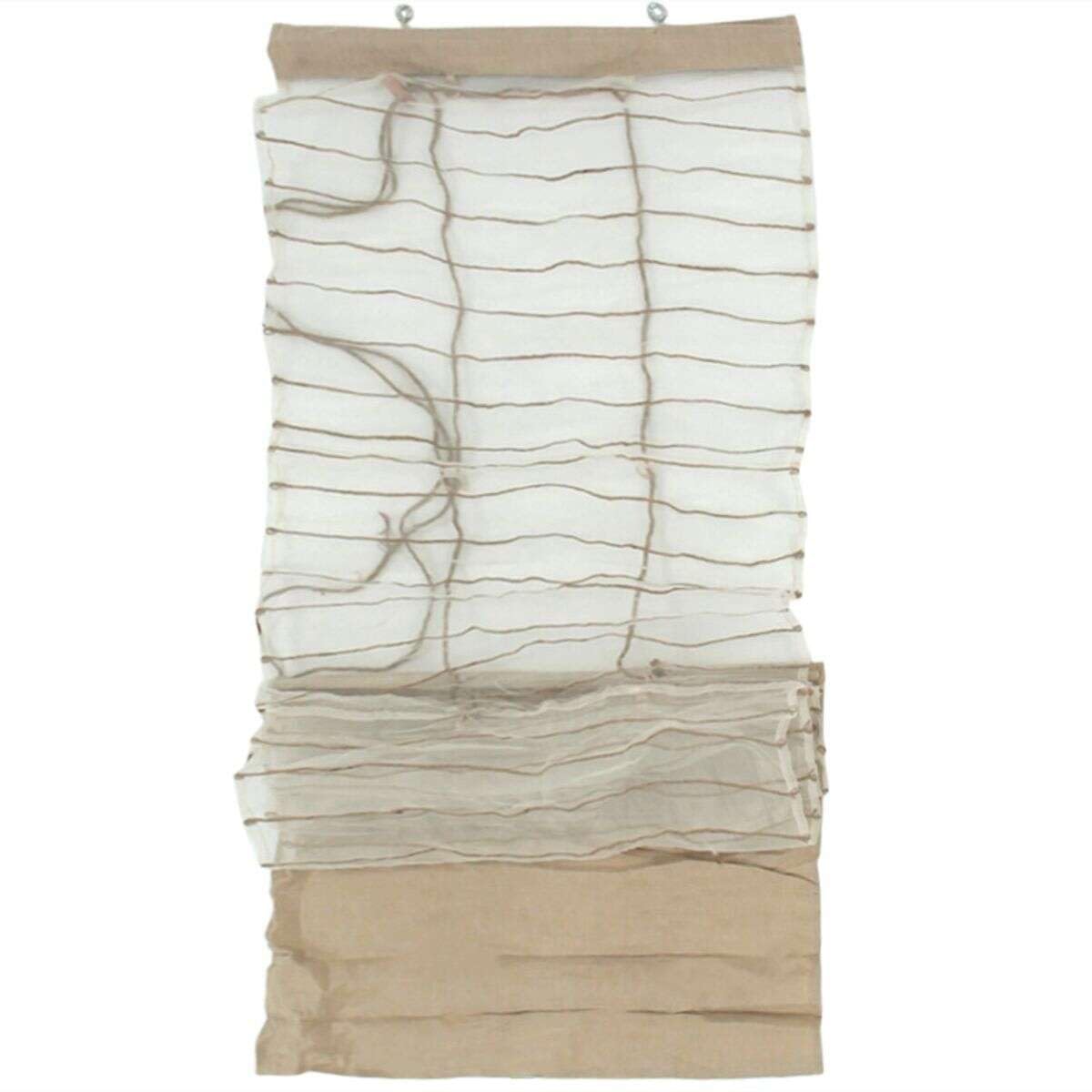 Thedecofactory Store Voilage Effet Soie avec du Coton et Jute écru 45x200