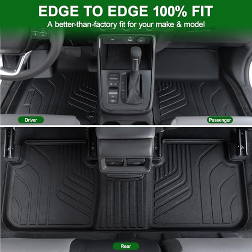 Image of Floor Mats for 2023-2025 2026 Honda CRV (Include Gas and Hybrid), TPE All Weather Durable Floor Liners with Door Sill Guards for Honda CRV SE LX EX EX-L Sport Sport-L Touring HEV Accessories