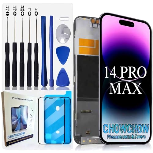 iPhone 14 Pro Max Screen Replacement Kit (6.7) | A-Grade LCD/OLED-Type Incell Digitizer Display Assembly with Frame & Tools | OEM Tested | 2025 Version | Fast UK Delivery | Chowchow Electronics