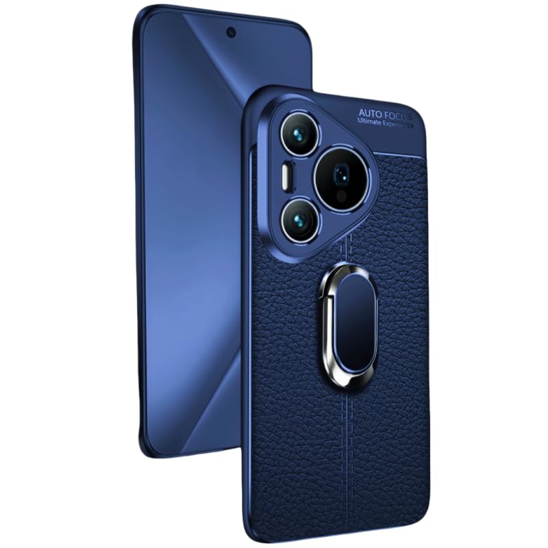 Compatible with Huawei Pura 70 case Protective, with Ring Holder Phone Case (Navy Blue)