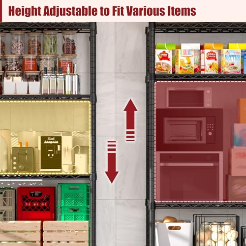 Image of PrimeZone 55.5 inchW x 24 inchD x 80 inchH Heavy Duty Wire Shelving with Wheels 2400LBS | 4 Tier Wire Garage Shelving Unit, NSF Tote Storage Rack, Industrial Metal Shelves, 4 inch Rolling Commercial Shelf for Warehouse