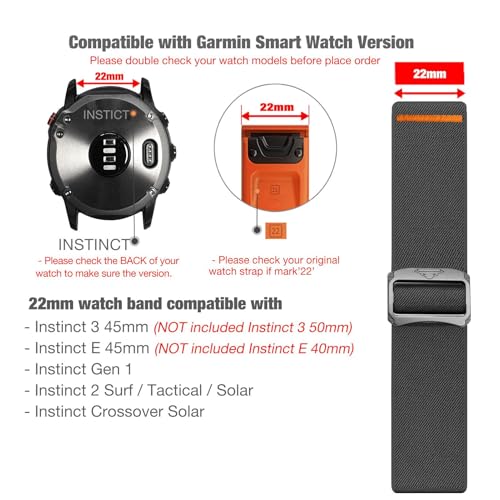 Correa elástica de nylon para Garmin Instinct 45mm miniatura 2