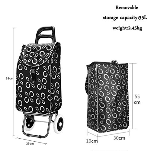 HYY-YY Einkaufskorb, Wanderwagen, Kinderwagen, zusammenklappbar, tragbare Karre, abnehmbare Einkaufstaschen. – Bild 3