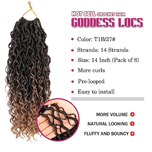 Image of SamBraid Goddess Locs Crochet Hair 14 Inch, 8 Packs New Goddess Faux Locs