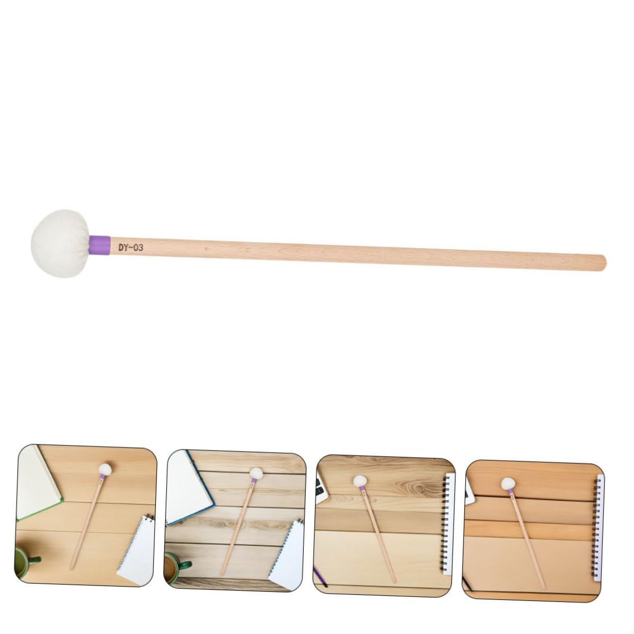 Mazos para Timbales de Fieltro con Mango de Madera, 4 Piezas Púrpura | Uso en Ensayos de Banda y Percusión, Diseño Elegante y Único, Sonido Preciso con Menor Fatiga