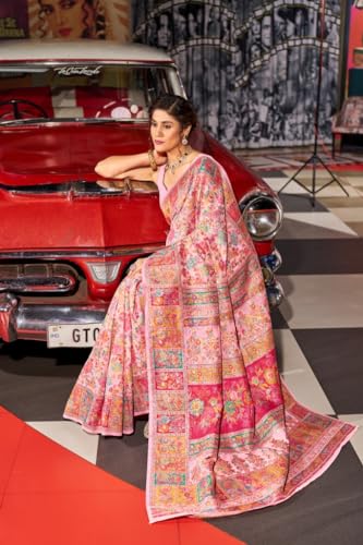 Image of SWORNOF Women's kanjivaram banarasi silk saree for Patola festival Wedding silk with rich pallu Design sarees for women with blouse piece