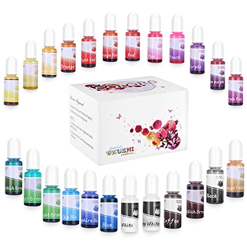 Epoxy Resin Pigment 24 Colors Liquid Resin Dye,Resin Color Pigment for UV Resin Coloring, Resin Jewelry Making - Highly Concentrated UV Resin Colorant for DIY Art,Crafts,Paint 0.35oz/pcs (Colors 24)