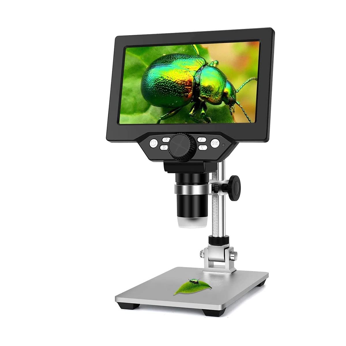 ASerZenith Microscope Accessories Kit Slide Preparation Camera 7" Lcd Digital Microscope 10-1200X Magnification 1080P 12Mp Video Microscope Camera With Metal Stand 8 Led Microscope A