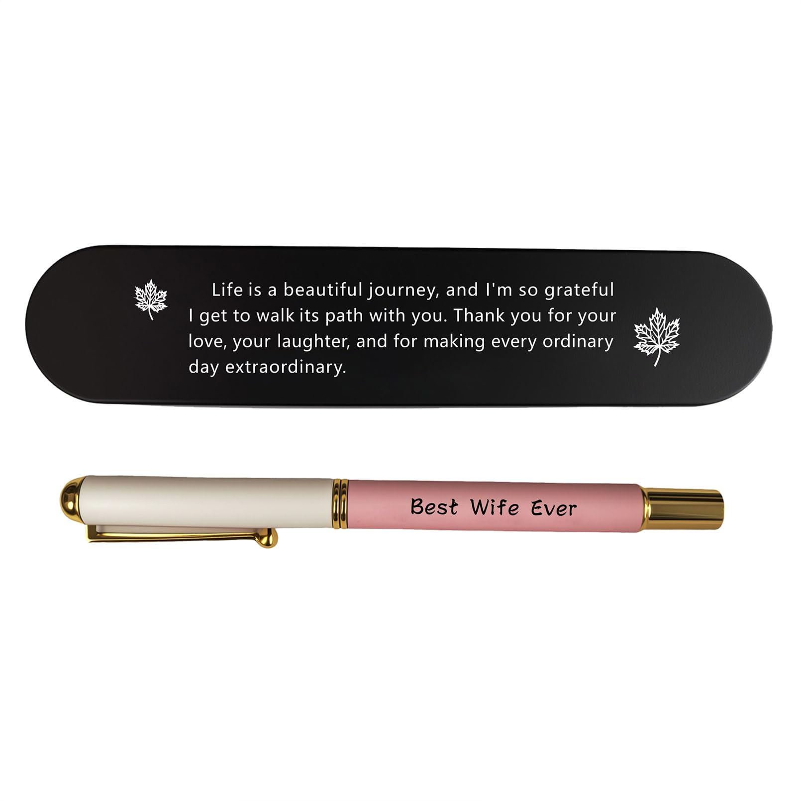iyaone Thank You Wife Gift Pen - Best Wife Ever Pen with Message Box, Romantic Love Quote Gift, Anniversary Valentine''s Day Present for Her - Image 2