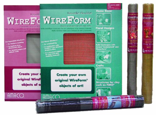 Wireform Amaco Lot de 3 feuilles de maille métallique à modeler 40 x 50 cm