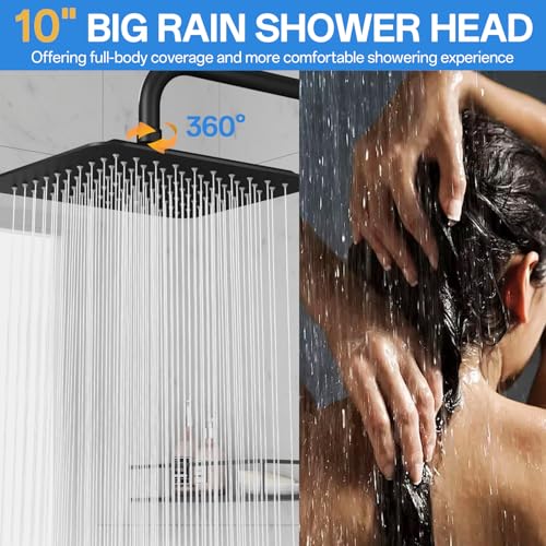 Cabezal de Ducha Dual con Regadera Fija de 10 Pulg y Ducha Manual miniatura 2