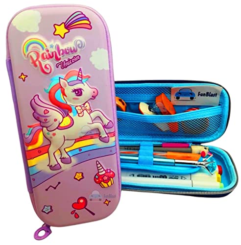 Image of FunBlast Multipurpose Zipper Pencil Case, Pen & Pencil Pouch Bag Case for School Supplies for Kids (Purple)